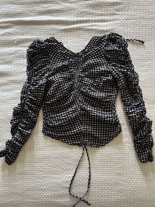 Нова блузка в клітинку zara, xs/s