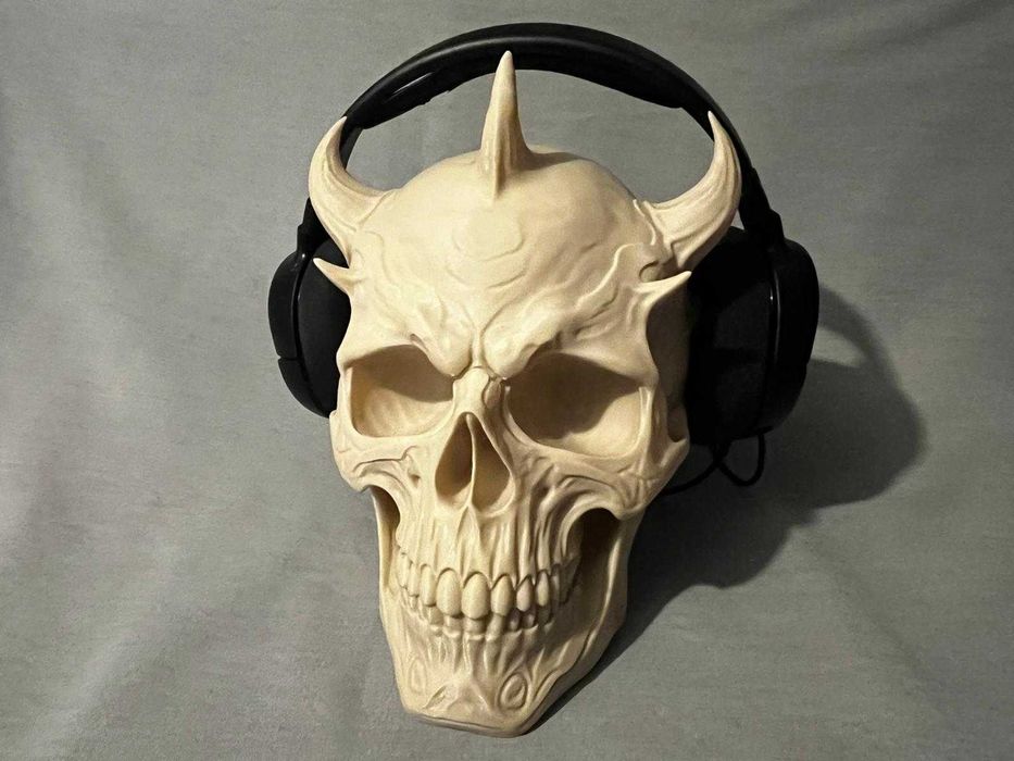 Designerska czaszka 3D – stojak na słuchawki w różnych kolorach