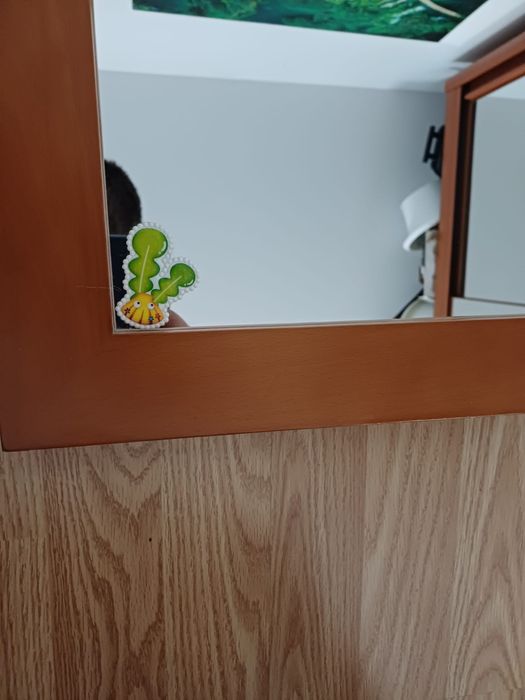 Espelho com autocolantes estilo aquático.