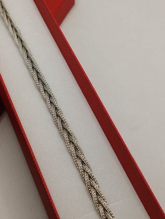 Srebrna bransoletka Warkoczyk, próba 925, długość 19 cm