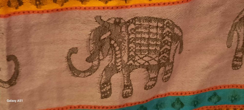 Pashmina Chusta Shawl Kaszmir Cashmere Słonie Elephants