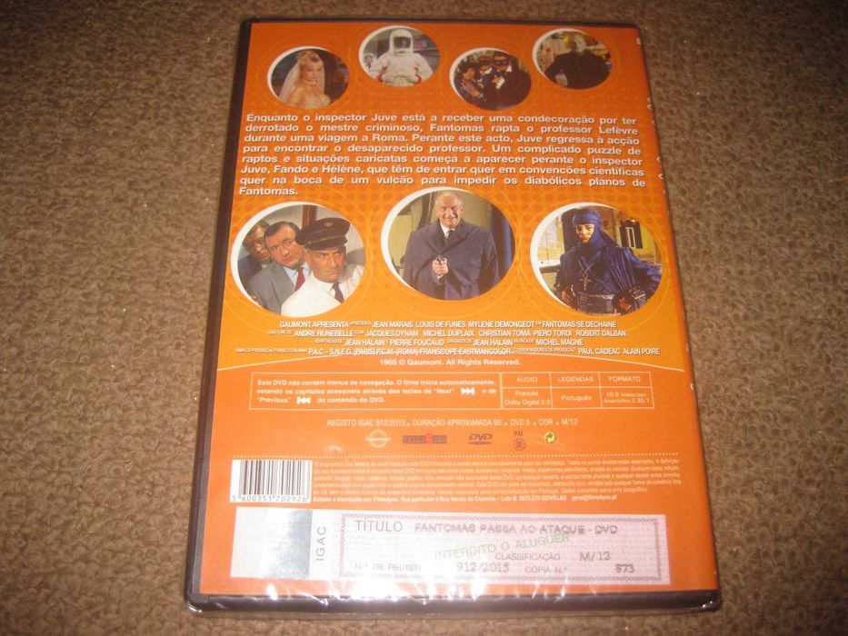 DVD "Fantomas Passa ao Ataque" com Louis de Funès/Selado64309735622019121