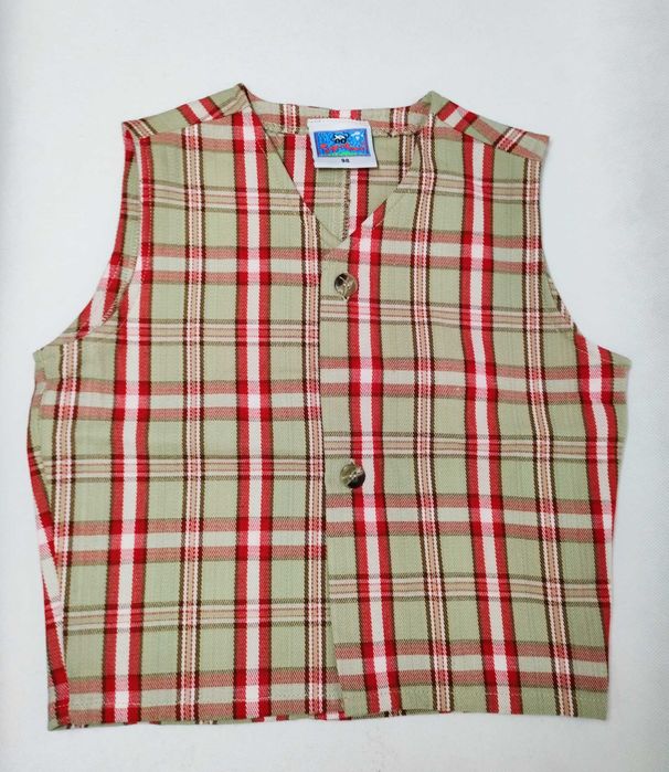 Kamizelka materiałowa do koszuli bawełniana beż TOPOLINO 122 cm KD057