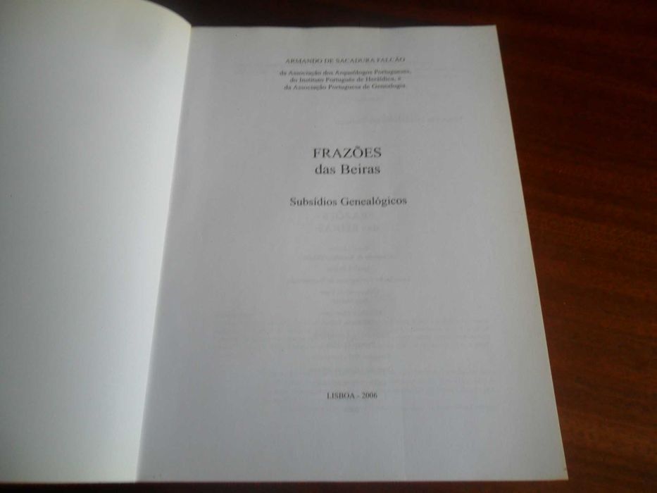 "FRAZÕES DAS BEIRAS" de Armando de Sacadura Falcão - 1ª Edição de 2006