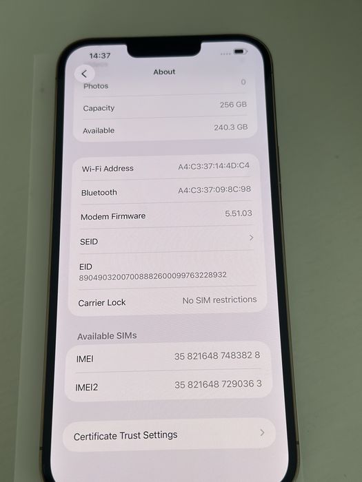 Iphone 13Pro Max 256GB - 89% baterii