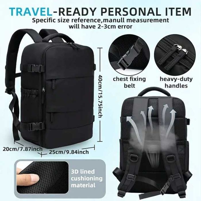 Plecak podróżny próżniowy 40x25x20 do samolotu RYANAIR WIZZAIR