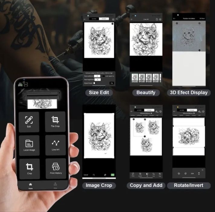 Тату принтер професійний трансферний Bluetooth/USB,Android/ iOS/Win/Mac | Термопринтер а4
