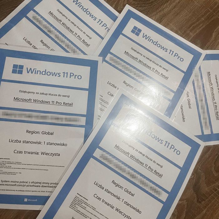 Microsoft Windows 11 PRO Retail Klucz / Kod / Licencja