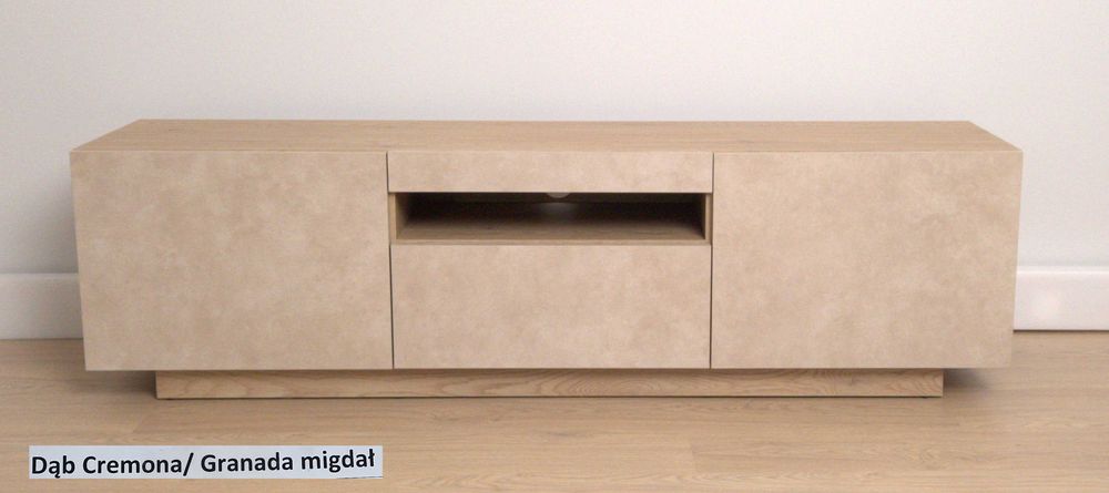 Szafka RTV AURA 150 cm uniwersalna dąb cremona / granada migdał