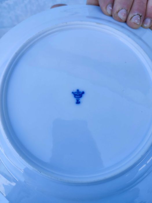 Porcelanowy talerz obiadowy - płaski wzór cebulowy - B.Bloch & Co XXw