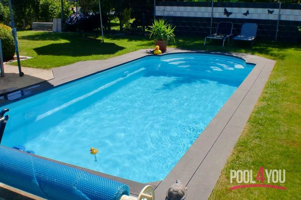 Basen ogrodowy z laminatu, poliestrowy 5,3x3,2x1,55 ZESTAW START
