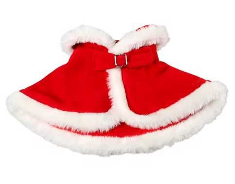 Przebranie Narzutka kamizelka Św. Mikołaja dla kota psa na rzep