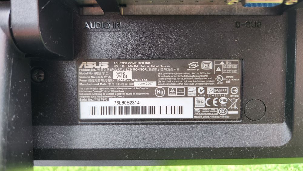 Monitor Asus VW193
