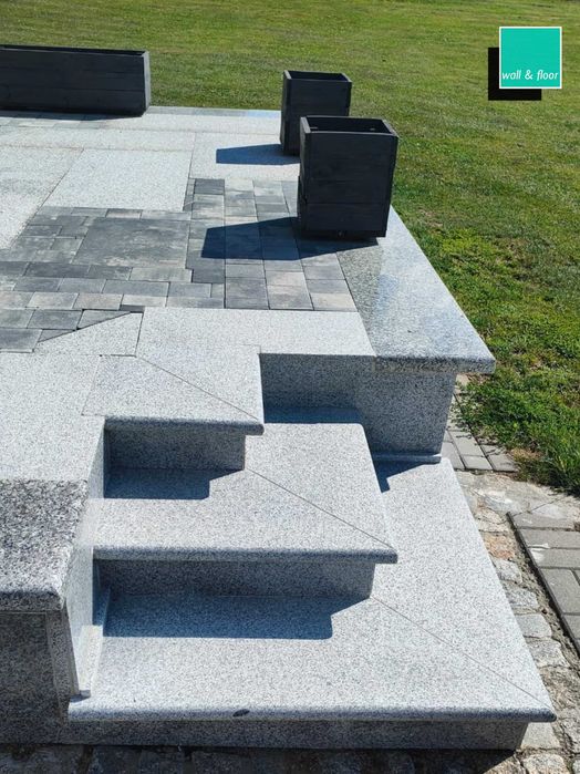 Schody granit Stopnica Podstopnica G603 Bianco Cristal Stopnie do domu