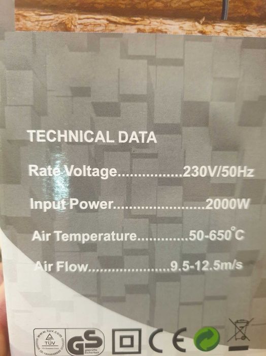 Фен строительный с электронным таблом Wintech WHG-2000RTфен с дисплеем