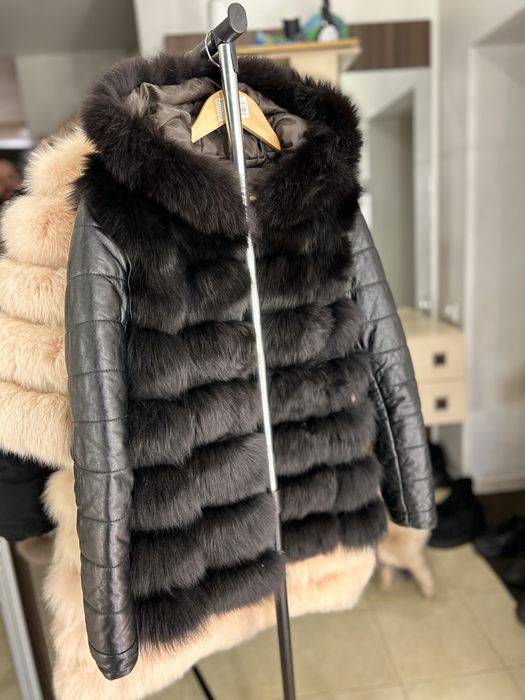 Меховая шубка песец шуба писец песцовая жилетка трансформер желетка