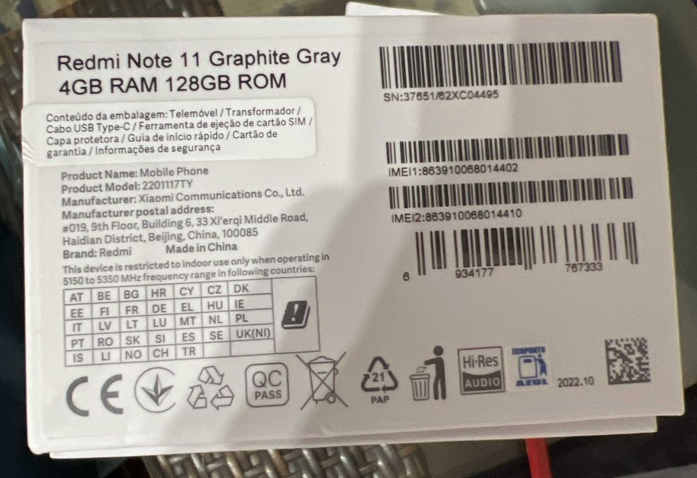 Vendo Xiaomi Redmi Note 11 ( 4GB RAM / 128 GB Rom )