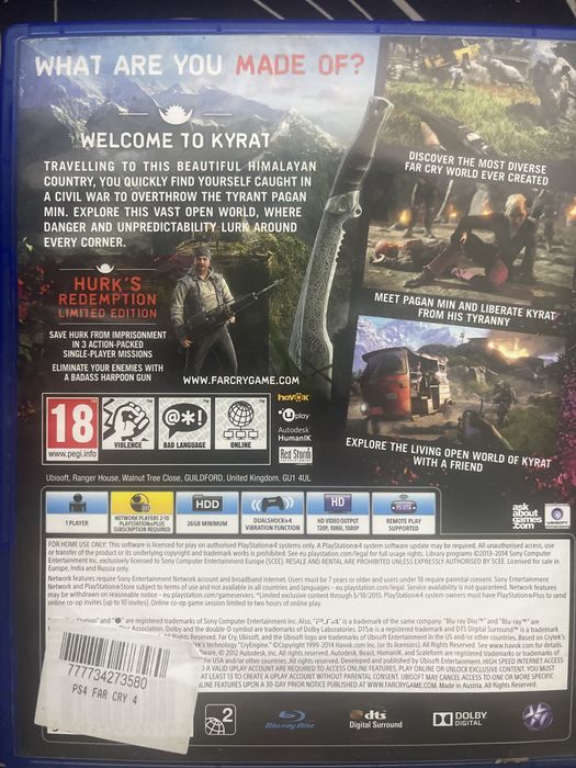 Farcry 4 plyta ps4