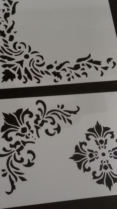Stencil arabescos  folhas em plástico novas