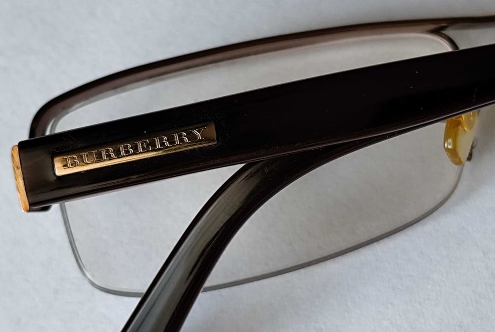 Burberry B1094 oryginał logo idealne okulary oprawki brązowe złote