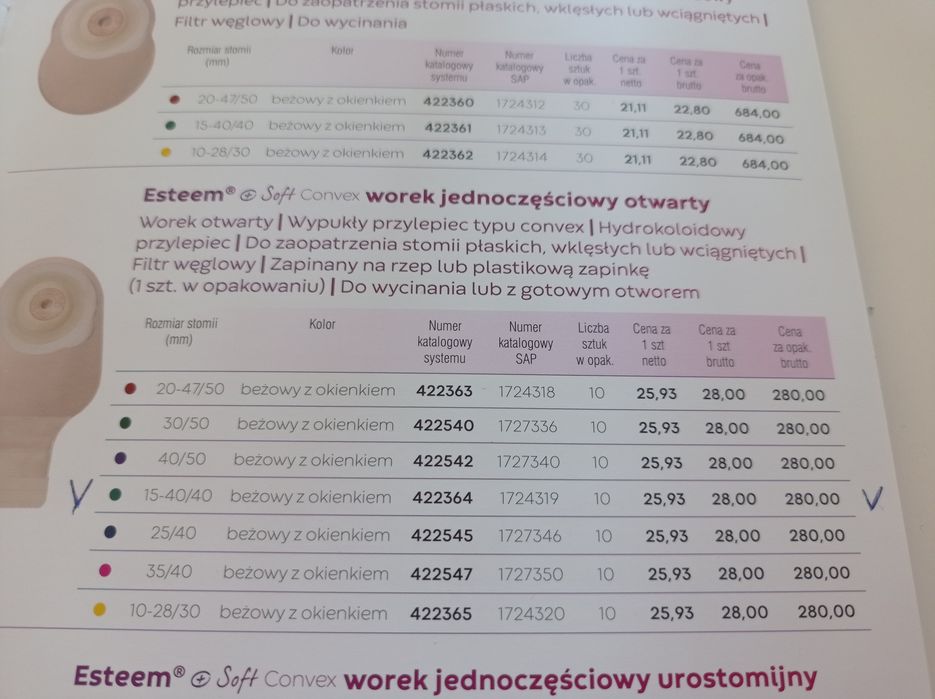 Worki stomijne Convatec Esteem