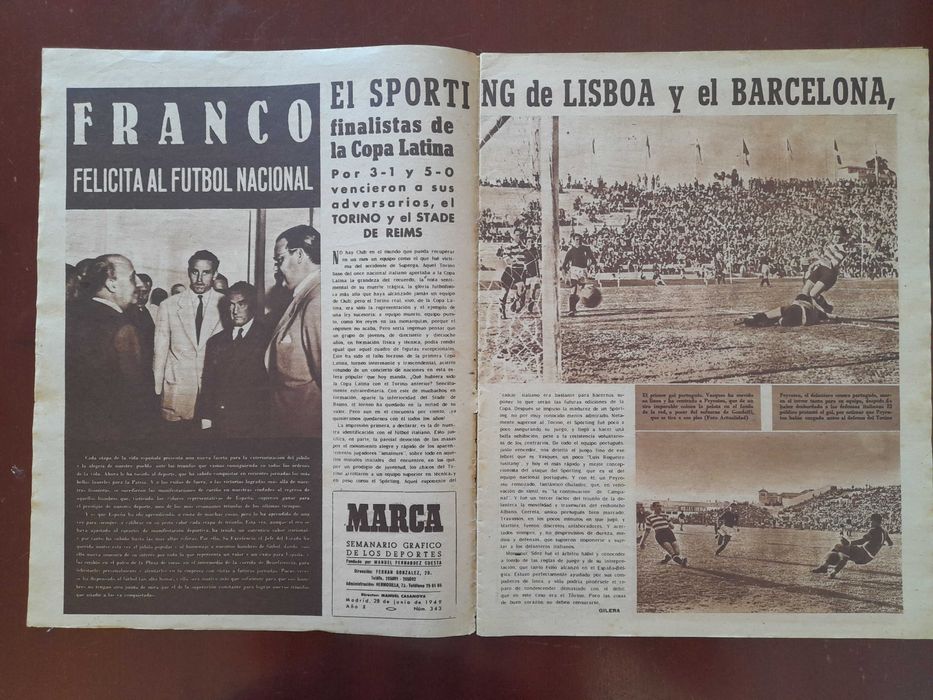 Jornal Revista A Marca Sporting CP Taça Latina 1949