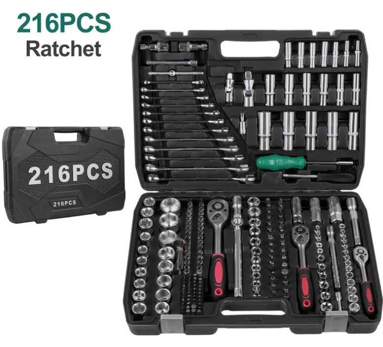 F1270 Conjunto 216 PEÇAS ferramentas mecânicas em aço cromo vanádio