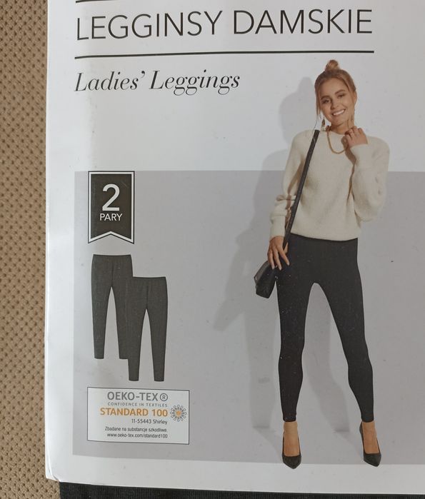Leginsy damskie 2-pak czarne bawełna S 36