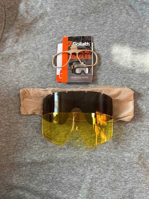 Тактичні окуляри-маска Goliath 3 лінзи Desert Storm