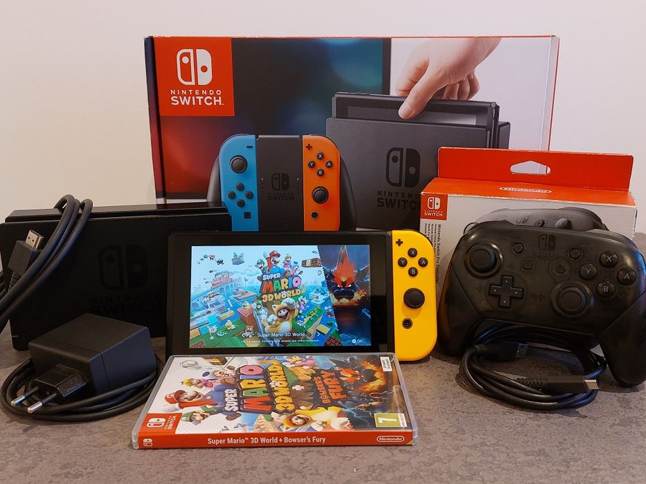 Nintendo Switch + Comando + Jogo + Bolsa + Cartão SD 64Gb
