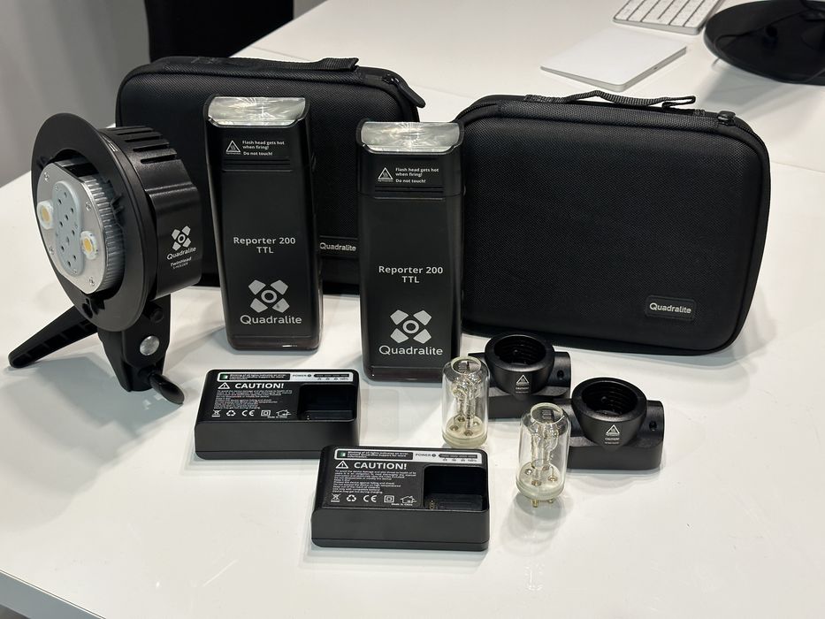 Zestaw 2 x Quadralite Reporter 200 TTL + Quadralite reporter TwinHead