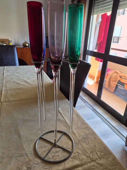 Copos champanhe vidro soprado vintage