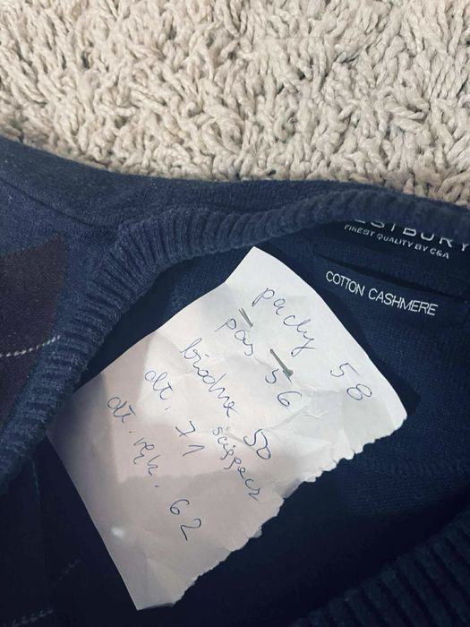 Westbury xL męski sweter bawełna Kaszmir granatowy