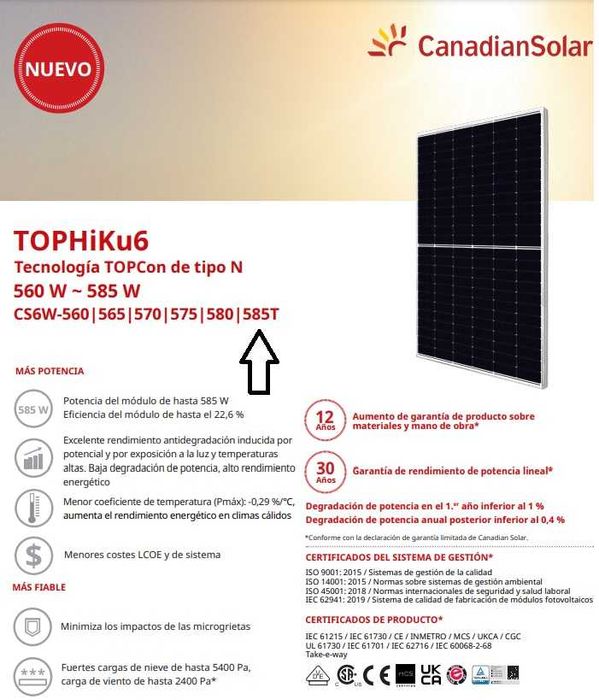 Painel Solar Fotovoltaico Canadian Solar 580 - Novo