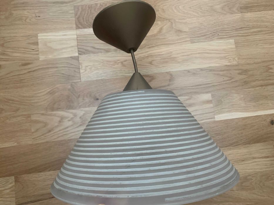 Lampa wisząca szkło elegancka Fobos Sieraków lata 90. retro vintage żyrandol