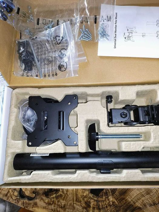 Ramię do monitora LCD kolumnowe Digitus podwójne