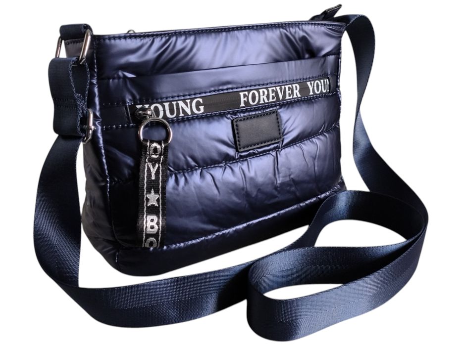 Miejska Mała Pikowana Torebka Damska Na Ramię Kolor Niebieski