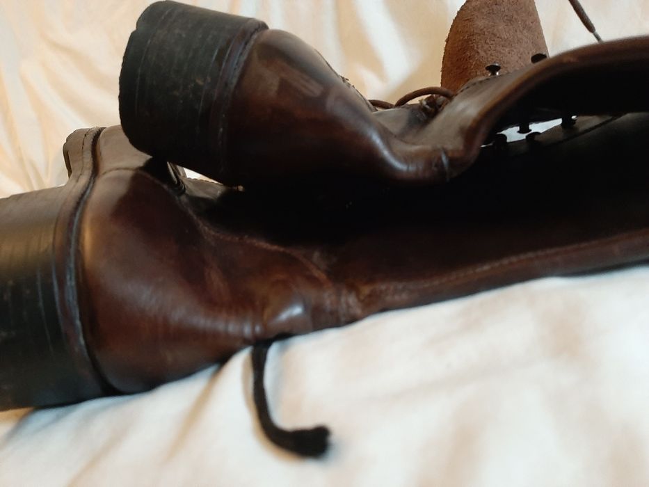 buty skórzane,  gruba skóra, długie, damskie, brąz , włoskie