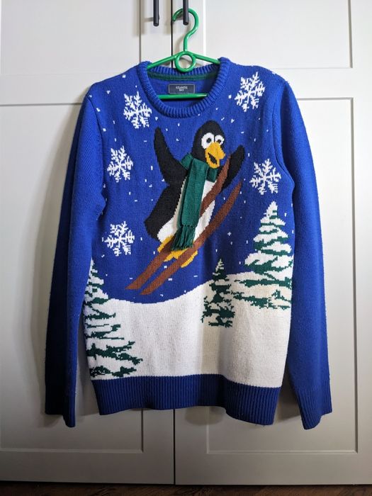Sweter świąteczny zimowy narciarski smieszny