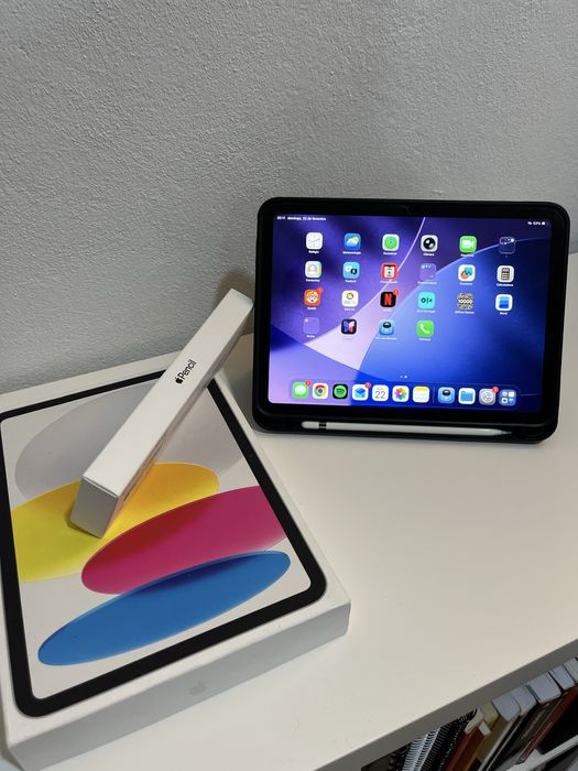 iPad 10th Gen + Apple Pencil, folio case e pelicula