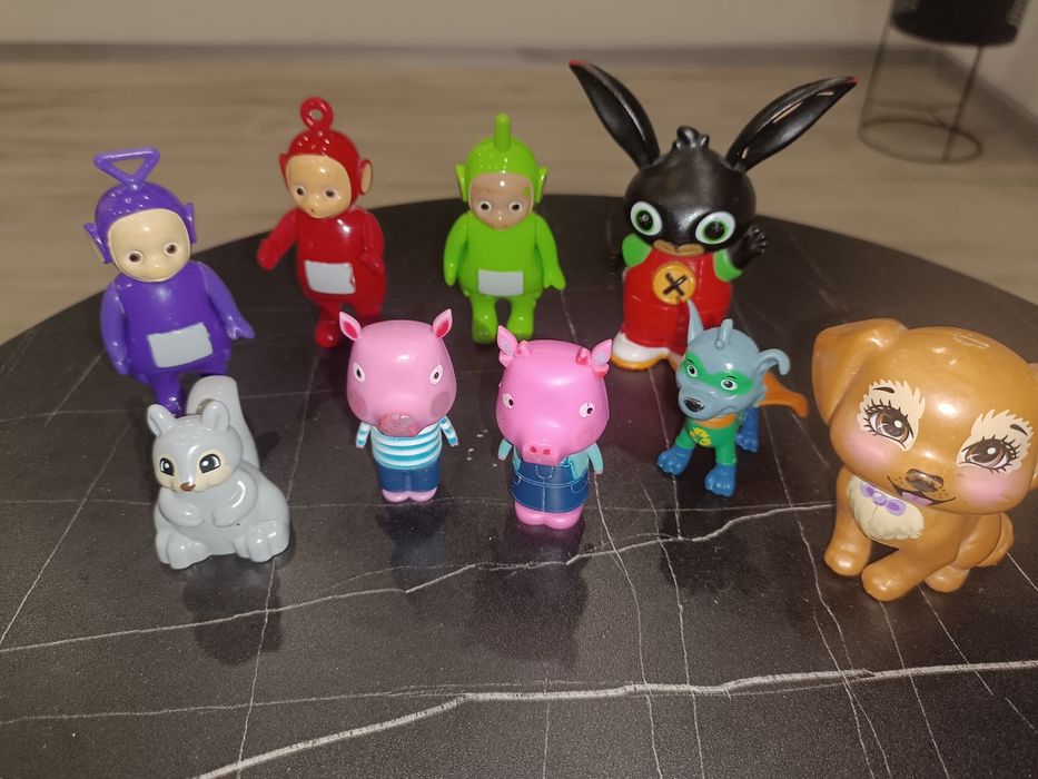 Figurki zabawki różne wiewiórka Duplo Teletubisie