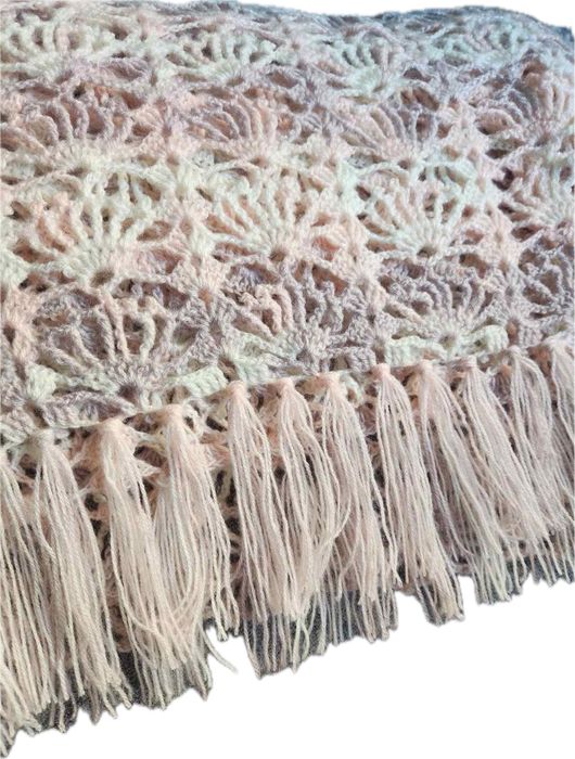 Chusta strzałka recznie robiona na drutach