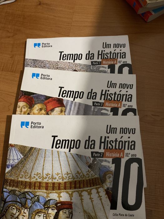 livro escolar de história A 10°ano todas as partes + caderno do aluno