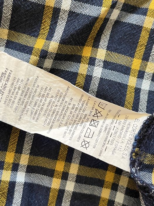 Camisa Flanela aos Quadrados Azul e Amarelo M