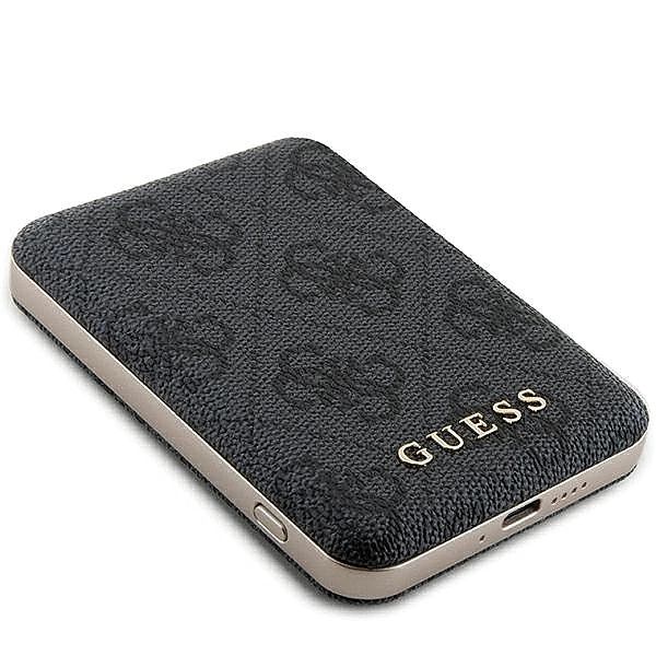 Powerbank indukcyjny Guess 4G Leather Metal Logo MagSafe 15W 5000mAh c