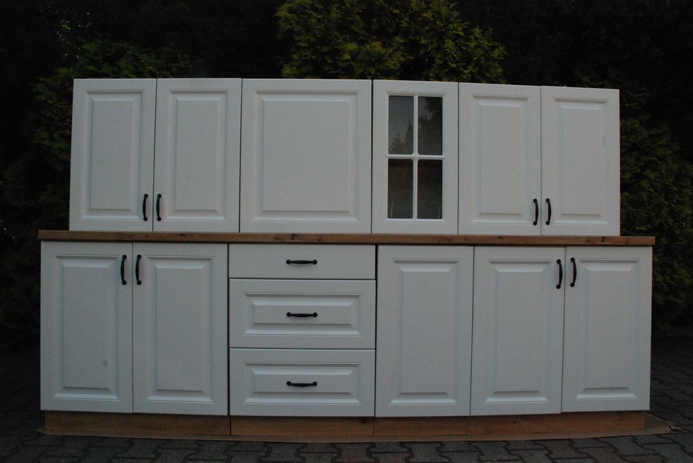 Meble kuchenne Białe/Artisan MDF frezowany - Nowe - styl Prowansalski