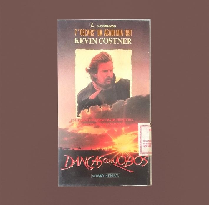 Filme "Danças com lobos", em formato VHS original, 2 cassetes, 1990