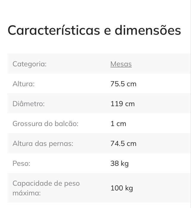 Mesa redonda 120 cm