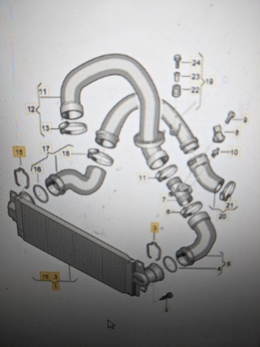 Патрубки интеркулера VW T5 1.9 TDI 2.0 TDI 2.5 TDI Фольцваген T-5 GP