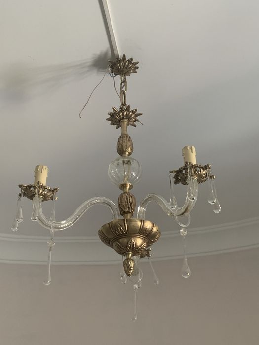 Candeeiro vintage de tecto. Todo ele trificado e todo limpo